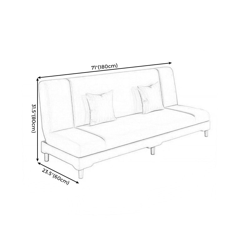 Contemporary Tight Back Armless Settee Convertible Linen Sofa Bed
