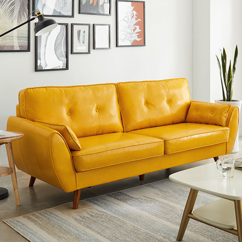 Contemporary Tufted Back Sofa 33.46" H Settee for Living Room with 4 Legs