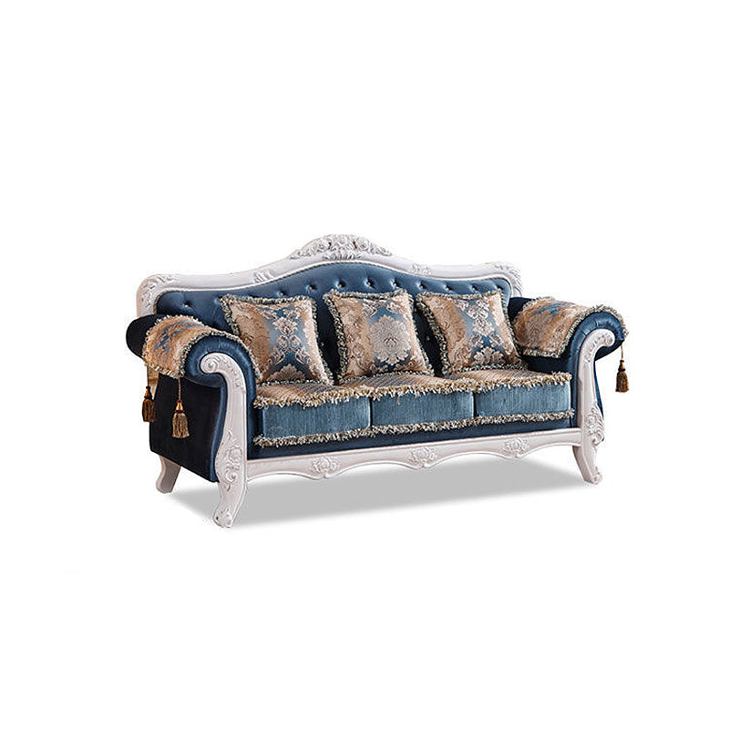 Tight and Tufted Split-Back Rolled Arm Sofa Couch for Three People