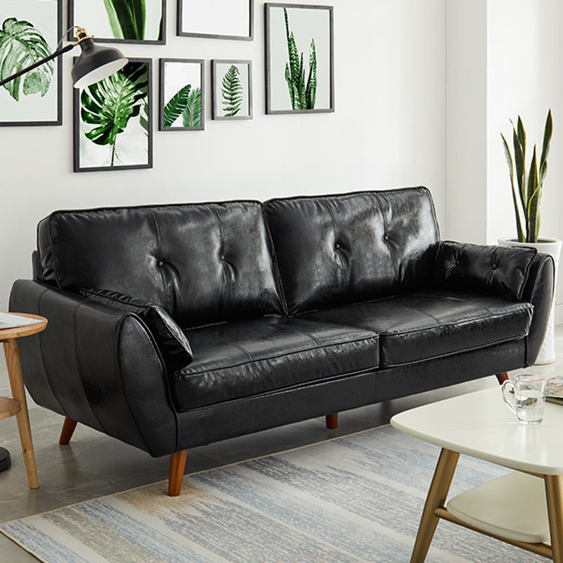 Contemporary Flared Arm Sofa Tufted Back Couch for Living Room