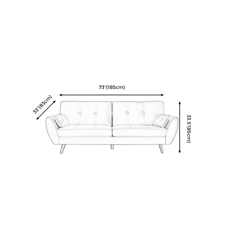 Contemporary Flared Arm Sofa Tufted Back Couch for Living Room