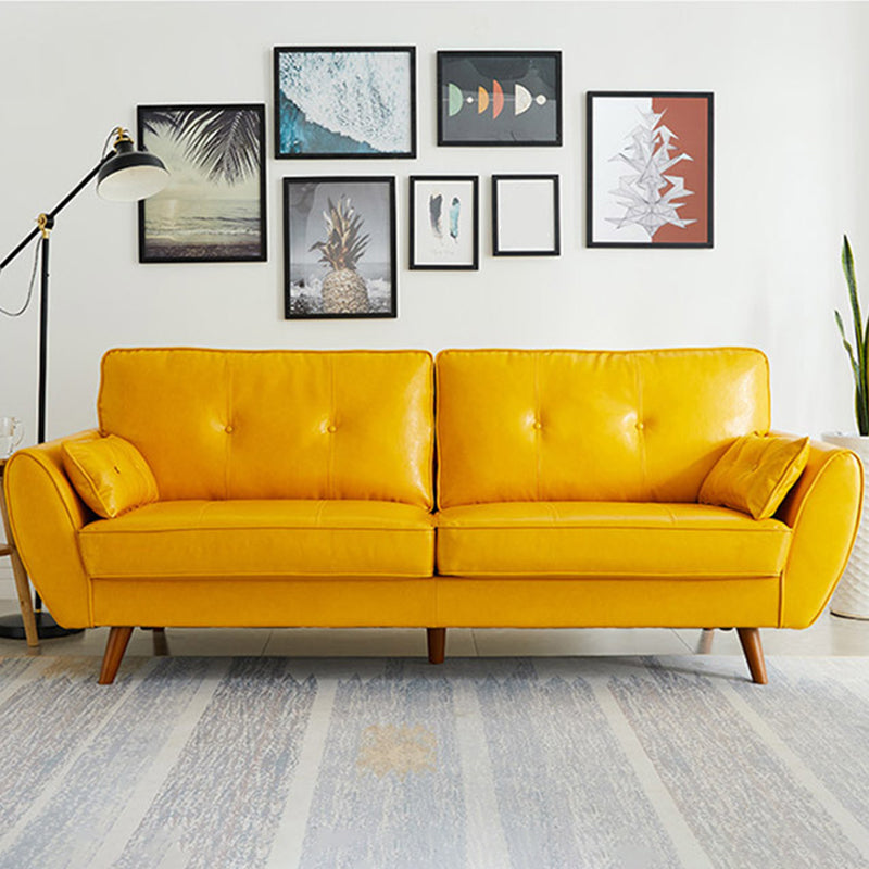 Contemporary Button-tufted  Sofa Flared Arm Couch for Apartment