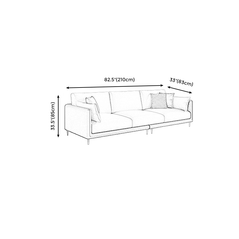 Contemporary 3-seater Tuxedo Arm Sofa Three Pillow Back Settee