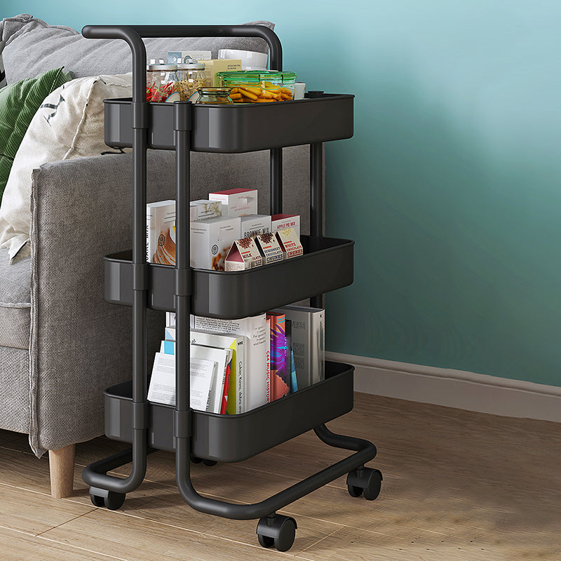 Open Industrial Etagere Bookshelf Steel Frame Plastic Shelf Bookshelf with Caster Wheels