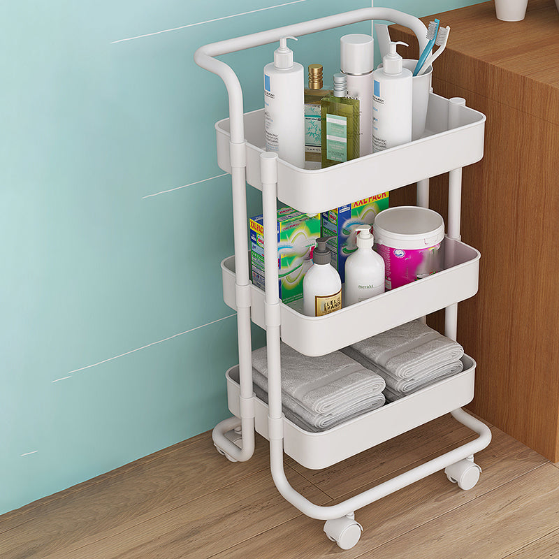 Open Industrial Etagere Bookshelf Steel Frame Plastic Shelf Bookshelf with Caster Wheels