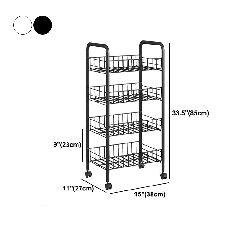 Open Industrial Etagere Bookshelf Steel Frame Plastic Shelf Bookshelf with Caster Wheels