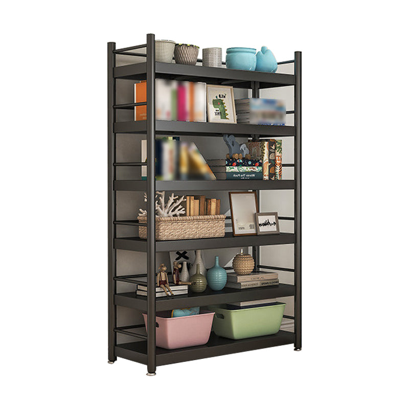 Industrial Steel Etagere Bookshelf Vertical Open Bookshelf with Caster Wheels