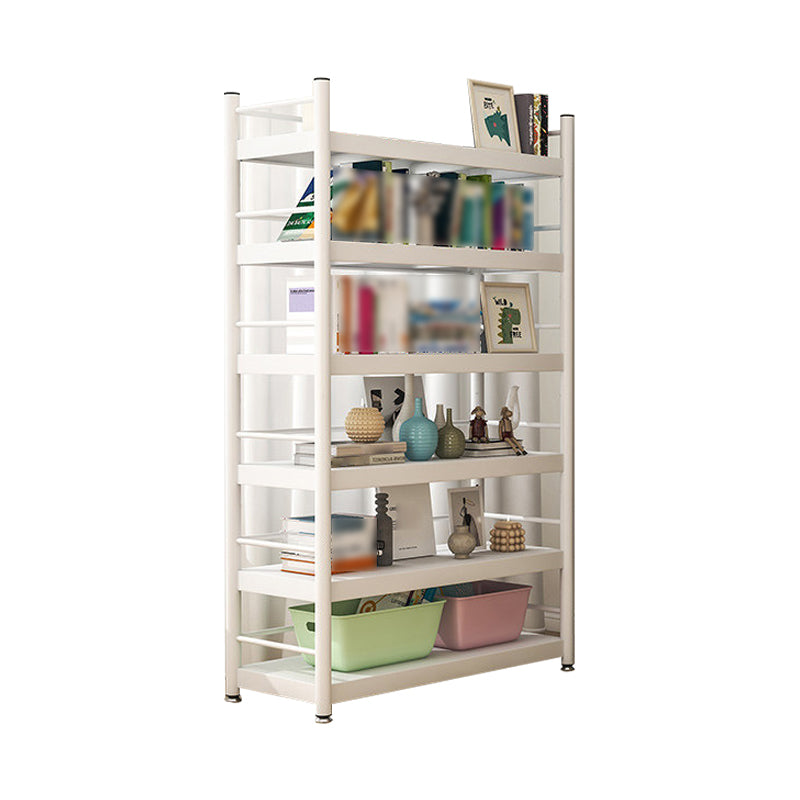 Industrial Steel Etagere Bookshelf Vertical Open Bookshelf with Caster Wheels