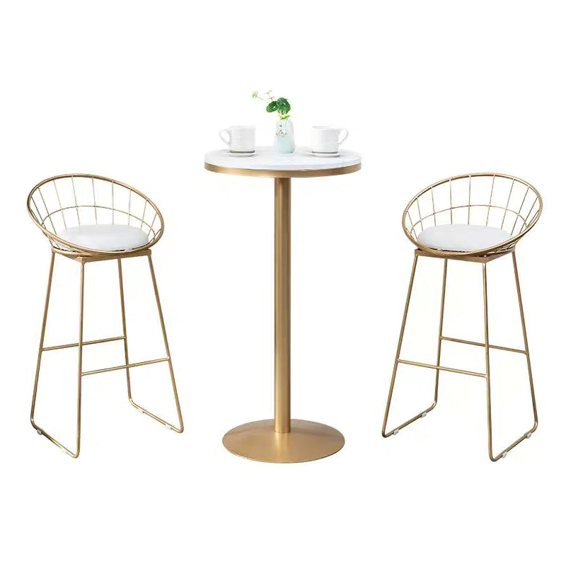 Stone Bar Dining Table Glam Bar Table with Pedestal for Dining Room