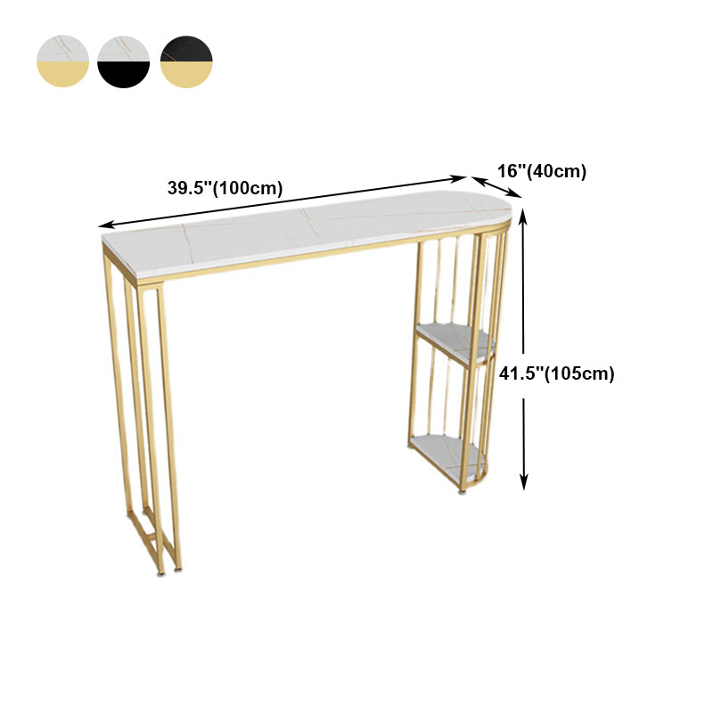 Traditional Luxury Bar Table Stone Top Bar Table with Sled Base