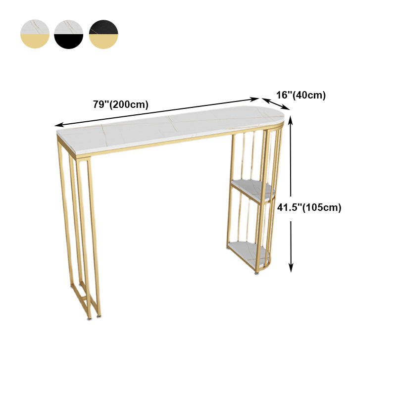 Traditional Luxury Bar Table Stone Top Bar Table with Sled Base