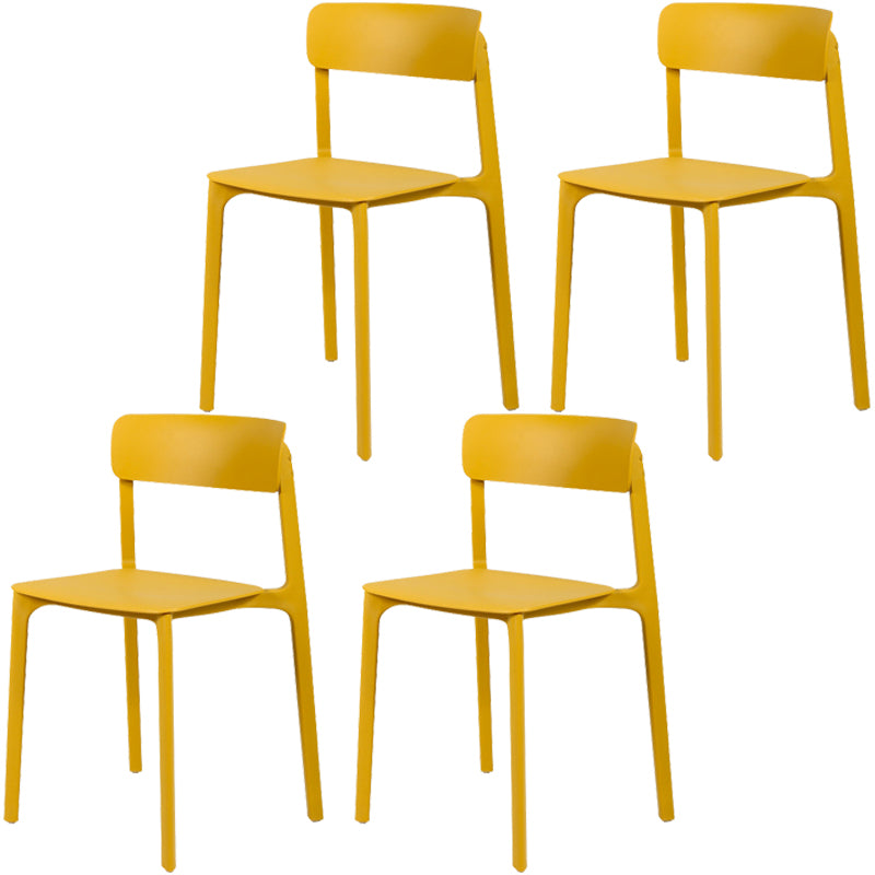 Modern Style Stackable Plastic Chair Open Back Dining Side Chair