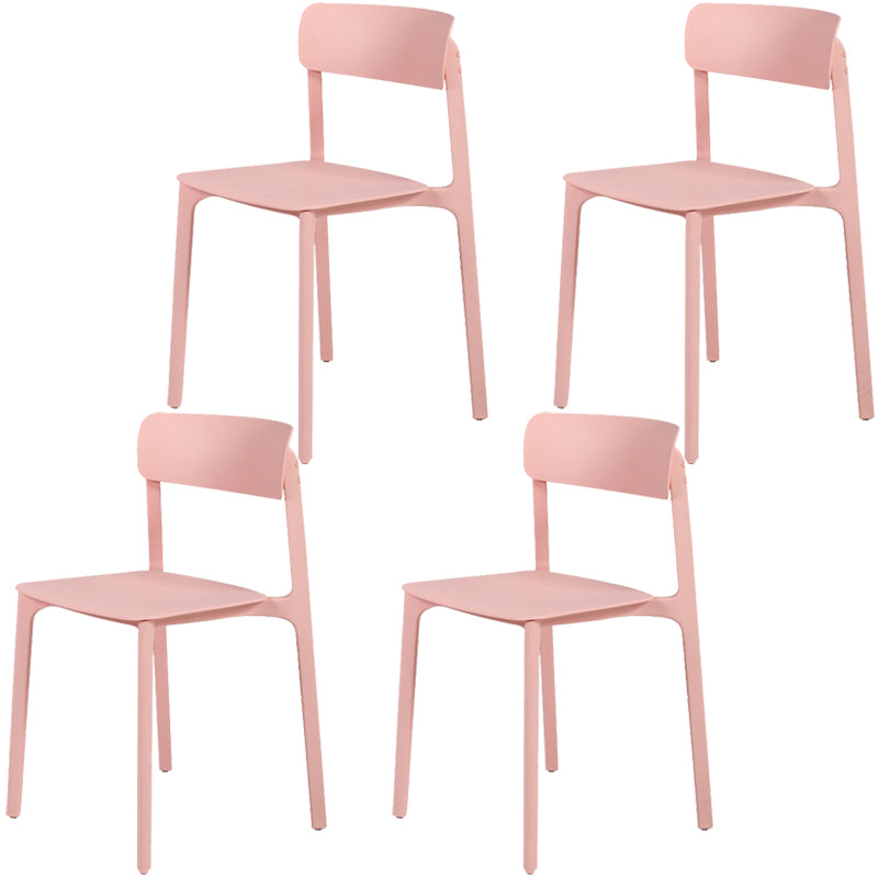 Modern Style Stackable Plastic Chair Open Back Dining Side Chair