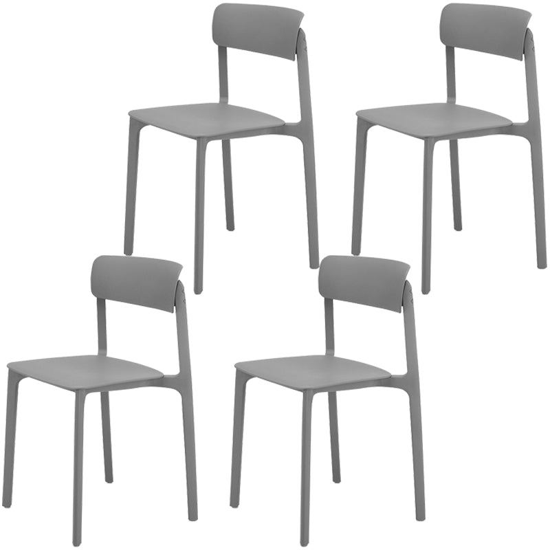 Modern Style Stackable Plastic Chair Open Back Dining Side Chair