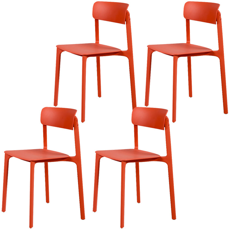 Modern Style Stackable Plastic Chair Open Back Dining Side Chair