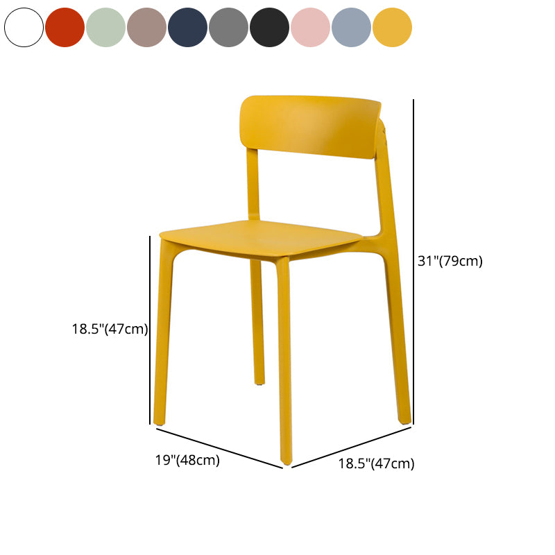 Modern Style Stackable Plastic Chair Open Back Dining Side Chair