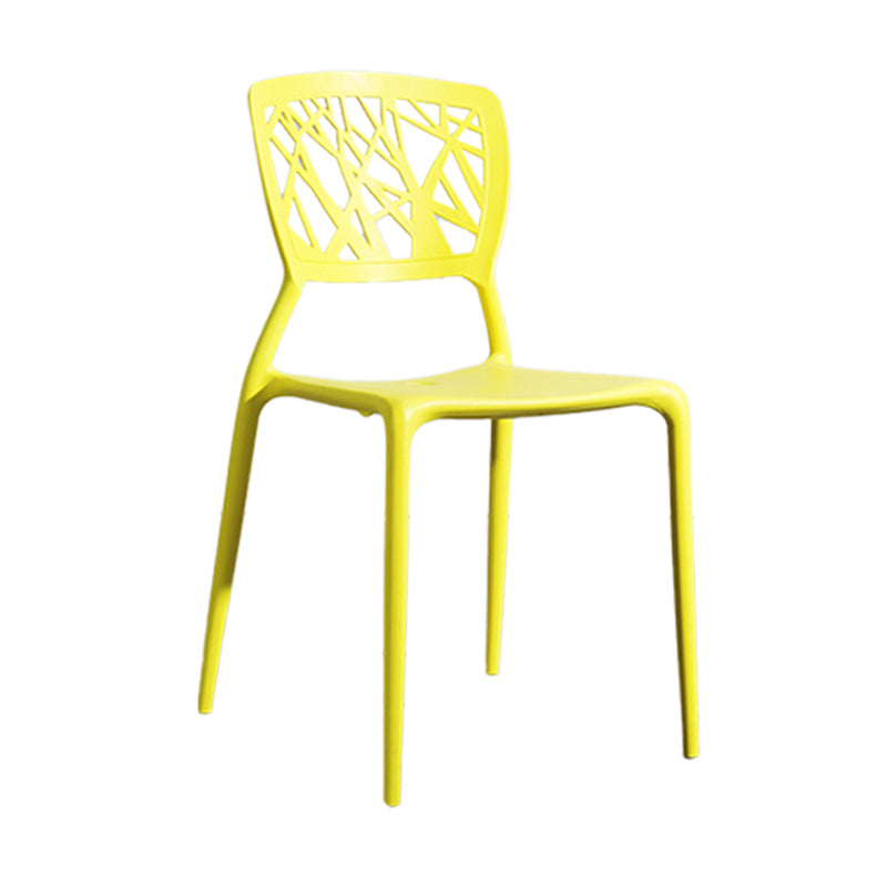 Scandinavian Plastic Kitchen and Dining Room Chair Open Back Dining Side Chair