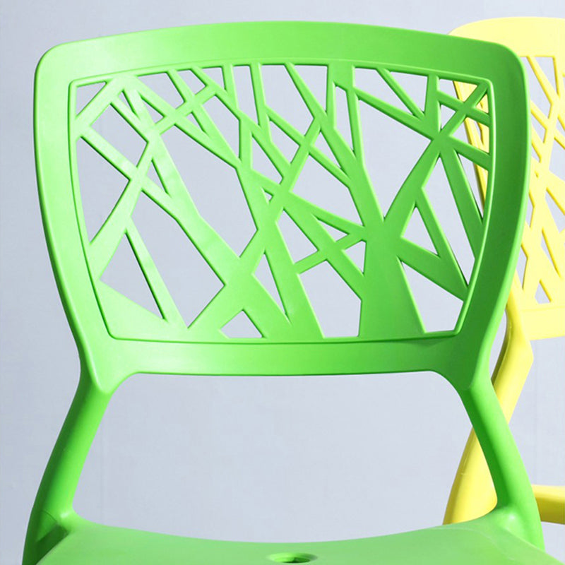 Scandinavian Plastic Kitchen and Dining Room Chair Open Back Dining Side Chair