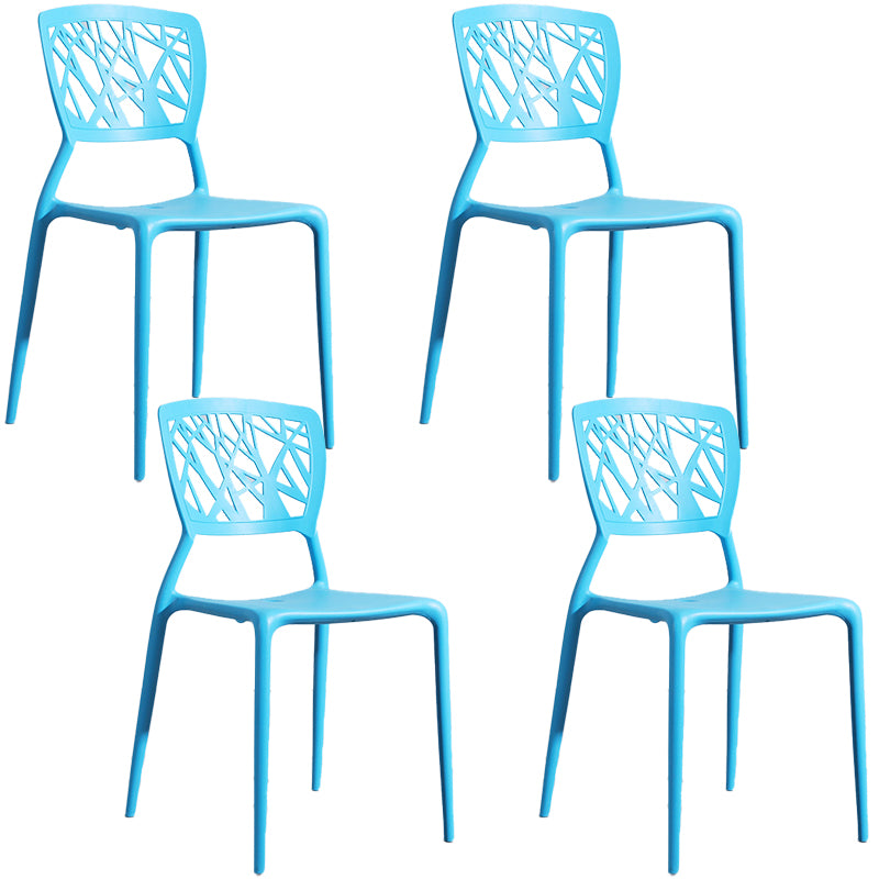 Scandinavian Plastic Kitchen and Dining Room Chair Open Back Dining Side Chair