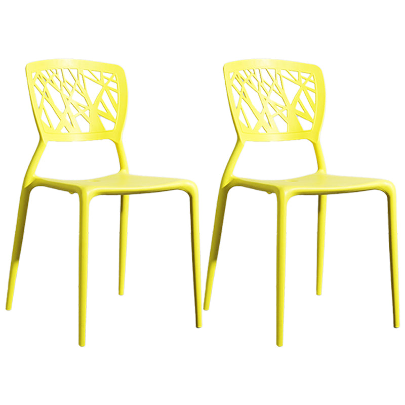 Scandinavian Plastic Kitchen and Dining Room Chair Open Back Dining Side Chair