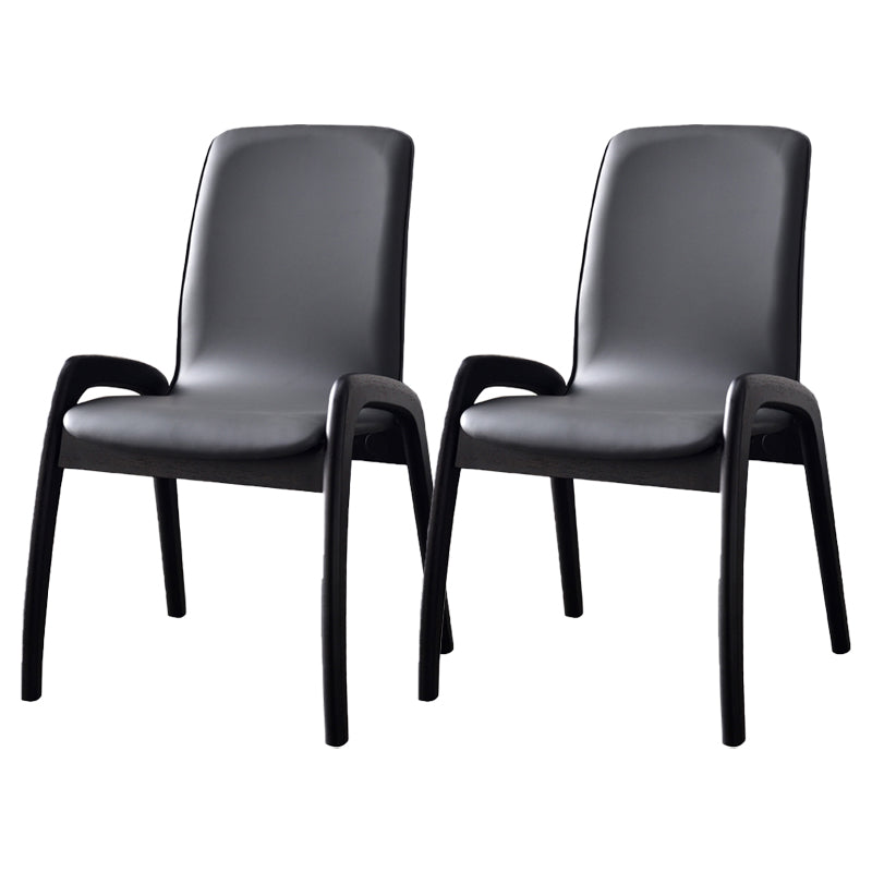 Modern Style Arm Chair Black Wood Legs Side Chair with Upholstered for Dining Room