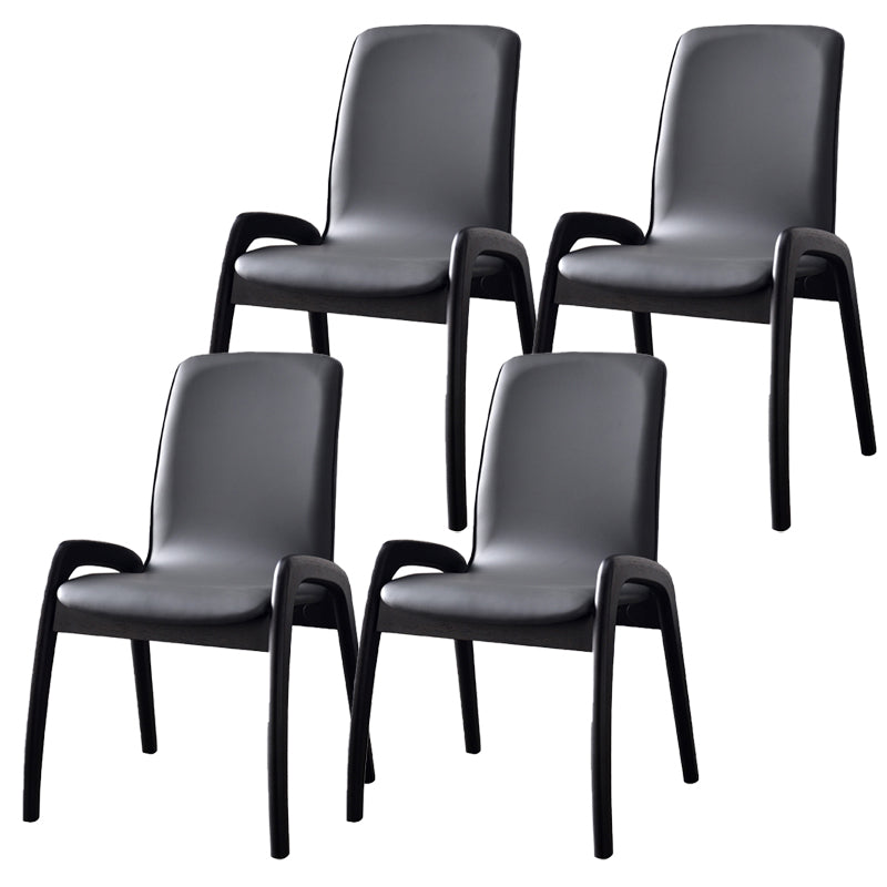 Modern Style Arm Chair Black Wood Legs Side Chair with Upholstered for Dining Room