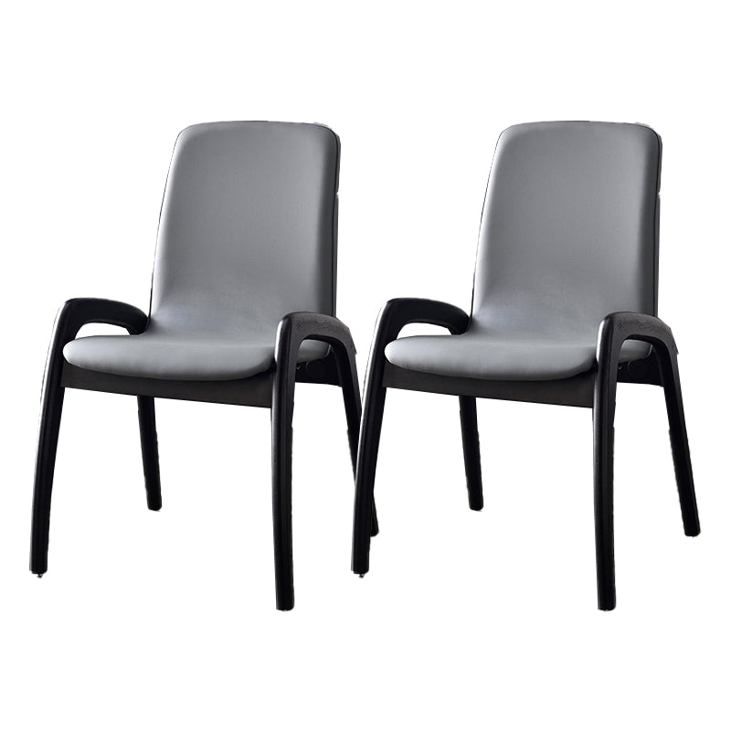 Modern Style Arm Chair Black Wood Legs Side Chair with Upholstered for Dining Room