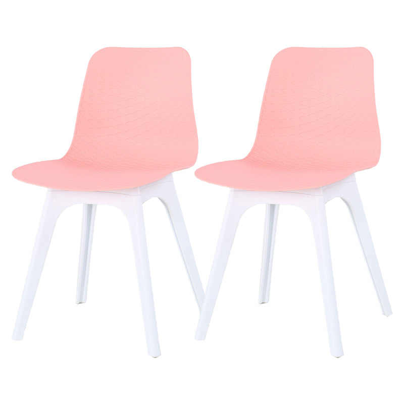 Contemporary Plastic Patio Dining Side Chair Solid Back Dining Side Chair