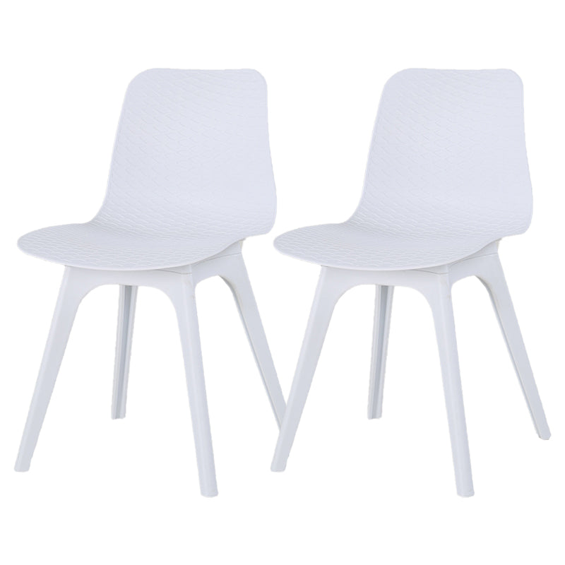 Contemporary Plastic Patio Dining Side Chair Solid Back Dining Side Chair