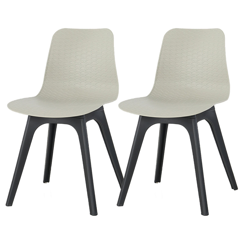 Contemporary Plastic Patio Dining Side Chair Solid Back Dining Side Chair