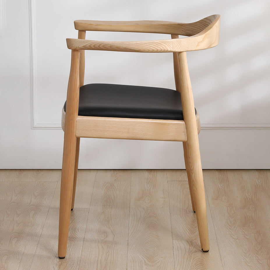 Nordic Style Arm Chair Wood Open Back Dining Side Chair for Restaurant