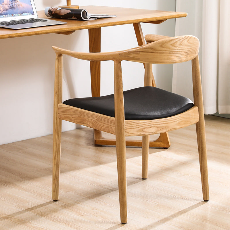 Nordic Style Arm Chair Wood Open Back Dining Side Chair for Restaurant