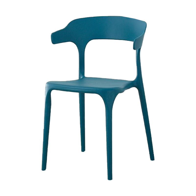 Contemporary Plastic Patio Dining Side Chair Open Back Stacking Side Chair