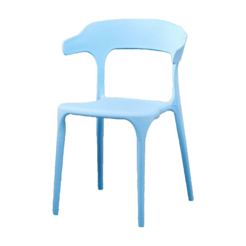 Contemporary Plastic Patio Dining Side Chair Open Back Stacking Side Chair