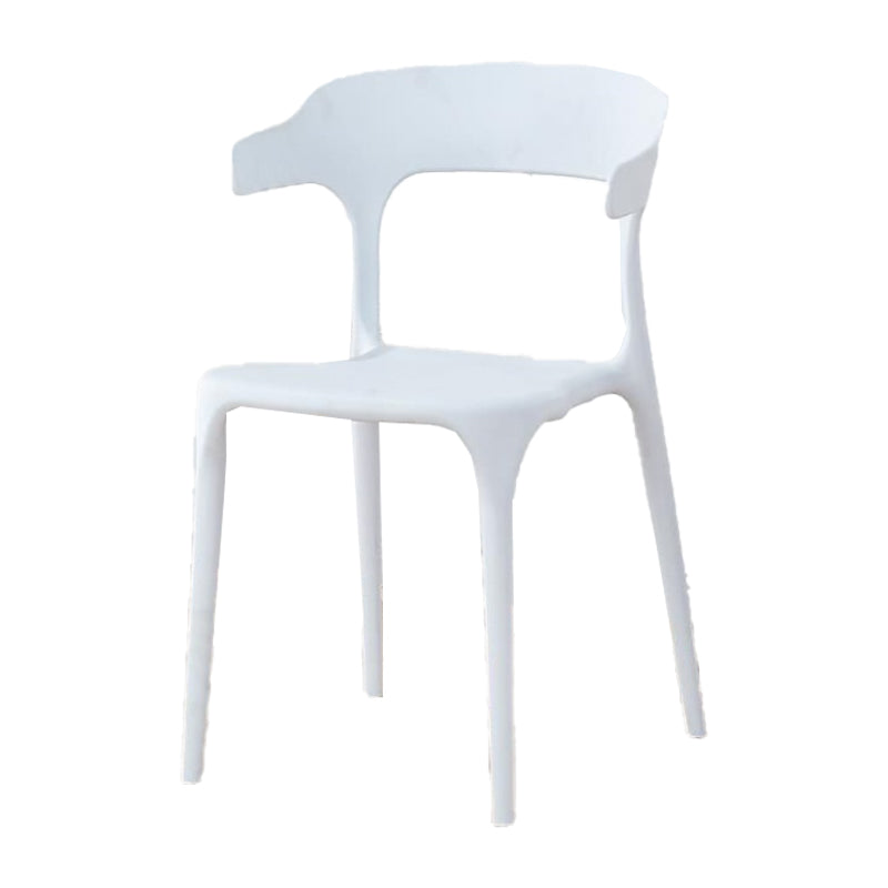 Contemporary Plastic Patio Dining Side Chair Open Back Stacking Side Chair