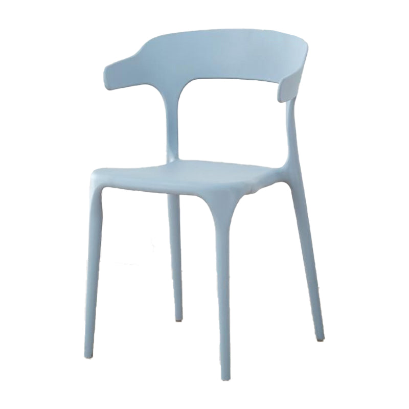 Contemporary Plastic Patio Dining Side Chair Open Back Stacking Side Chair