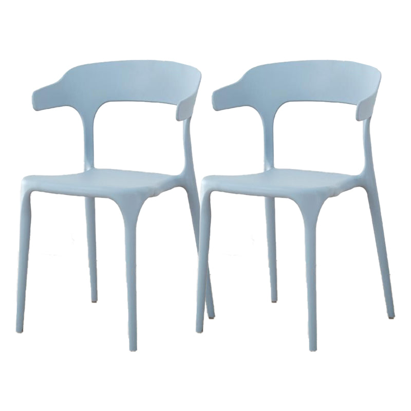 Contemporary Plastic Patio Dining Side Chair Open Back Stacking Side Chair