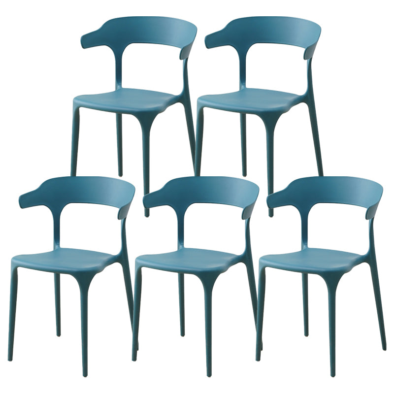 Contemporary Plastic Home Dining Side Chair Open Back Stacking Side Chair