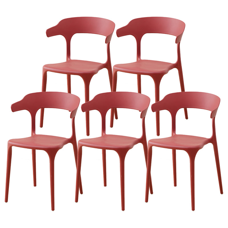 Contemporary Plastic Home Dining Side Chair Open Back Stacking Side Chair