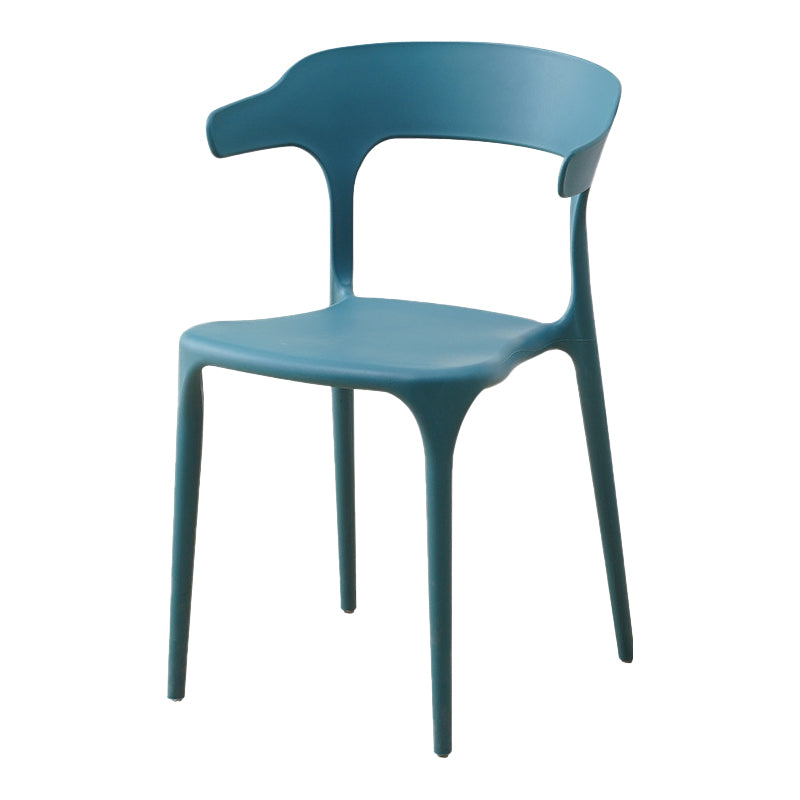 Contemporary Plastic Home Dining Side Chair Open Back Stacking Side Chair