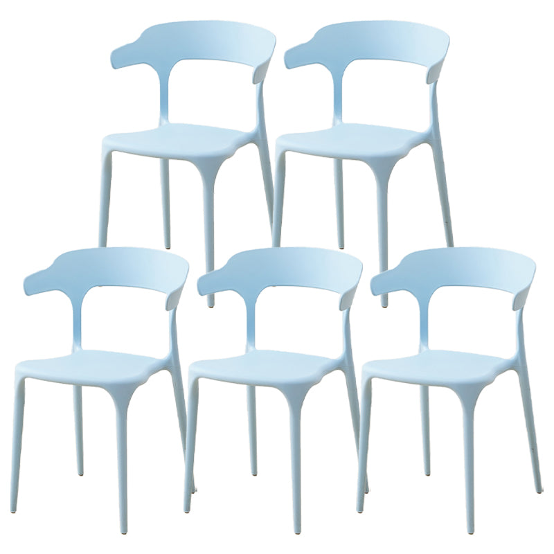 Contemporary Plastic Home Dining Side Chair Open Back Stacking Side Chair