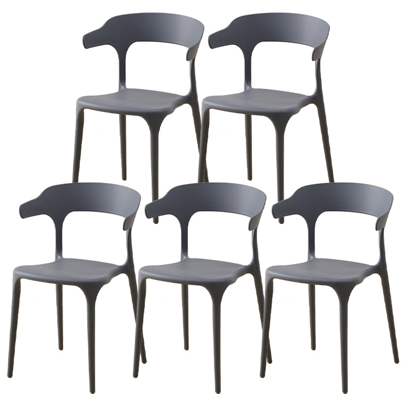 Contemporary Plastic Home Dining Side Chair Open Back Stacking Side Chair