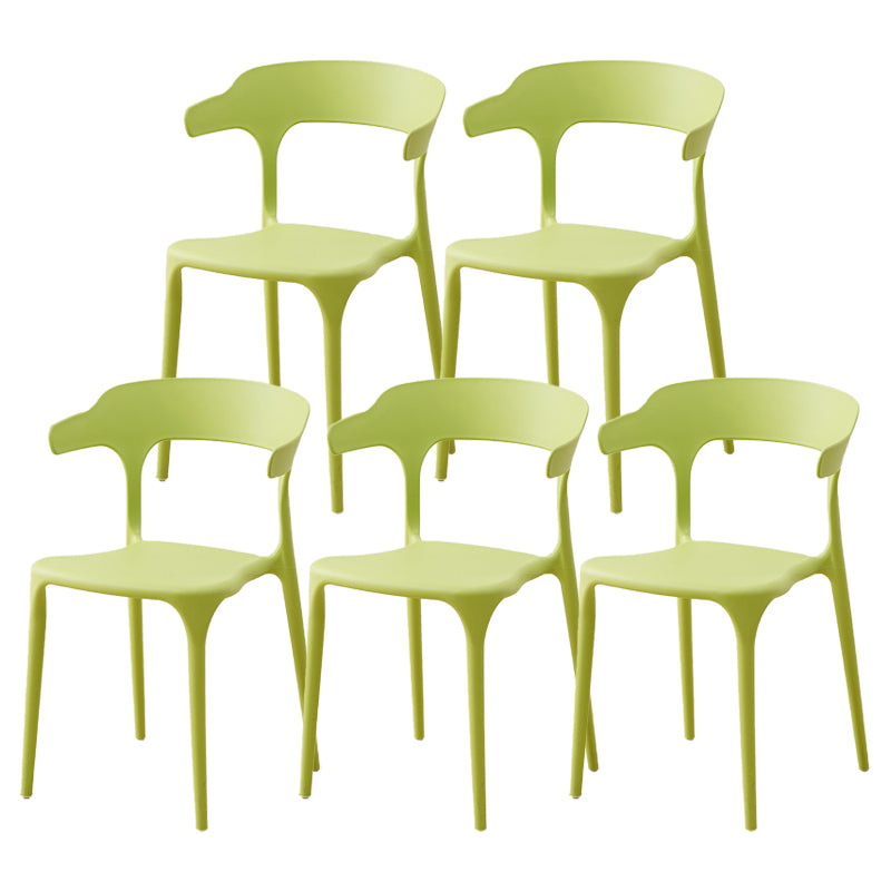 Contemporary Plastic Home Dining Side Chair Open Back Stacking Side Chair