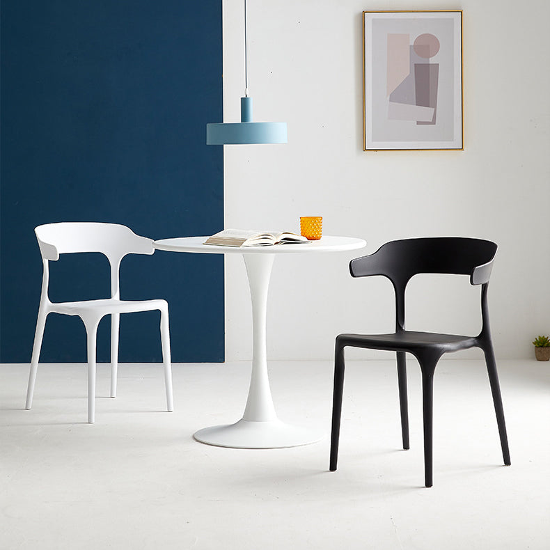 Contemporary Plastic Home Dining Side Chair Open Back Stacking Side Chair