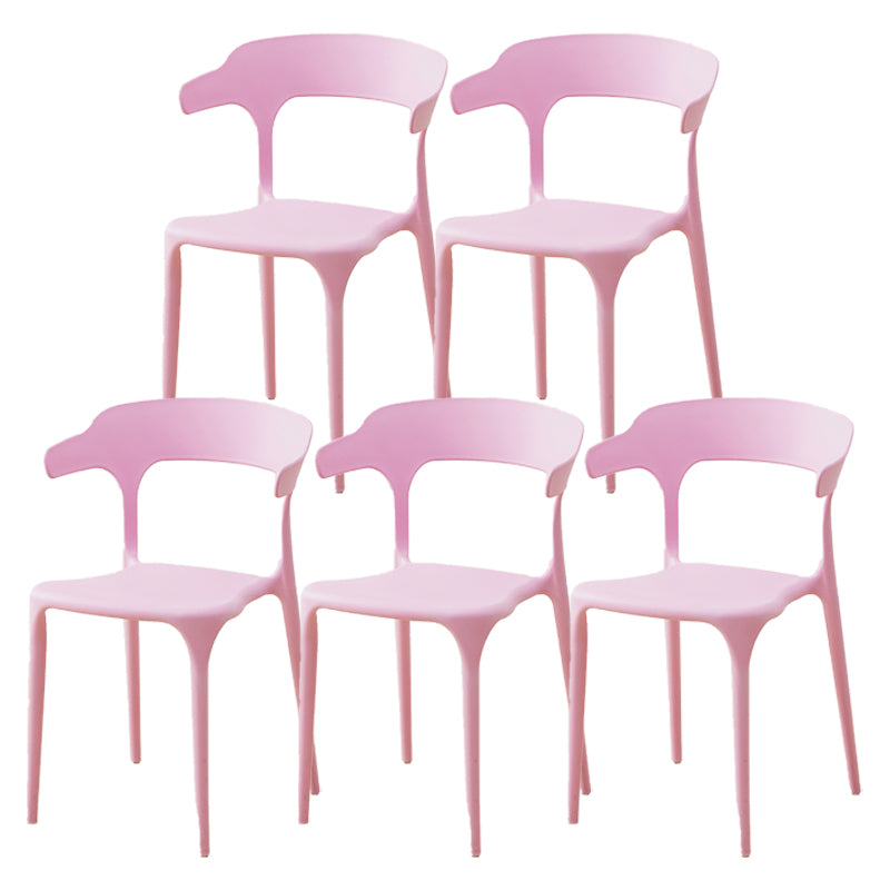 Contemporary Plastic Home Dining Side Chair Open Back Stacking Side Chair