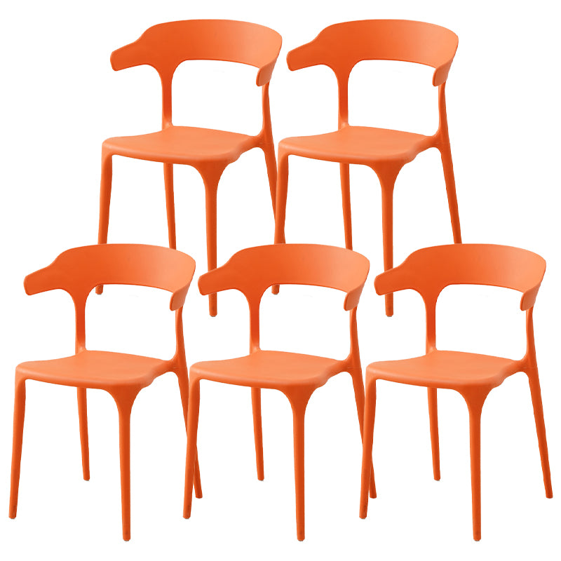 Contemporary Plastic Home Dining Side Chair Open Back Stacking Side Chair