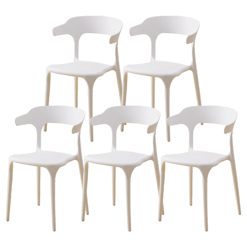 Contemporary Plastic Home Dining Side Chair Open Back Stacking Side Chair