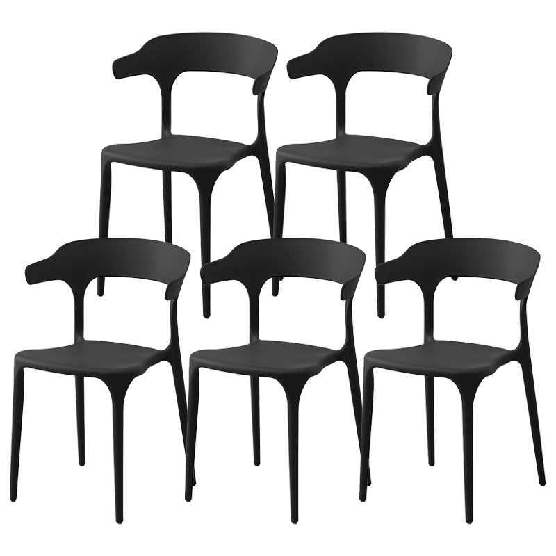 Contemporary Plastic Home Dining Side Chair Open Back Stacking Side Chair