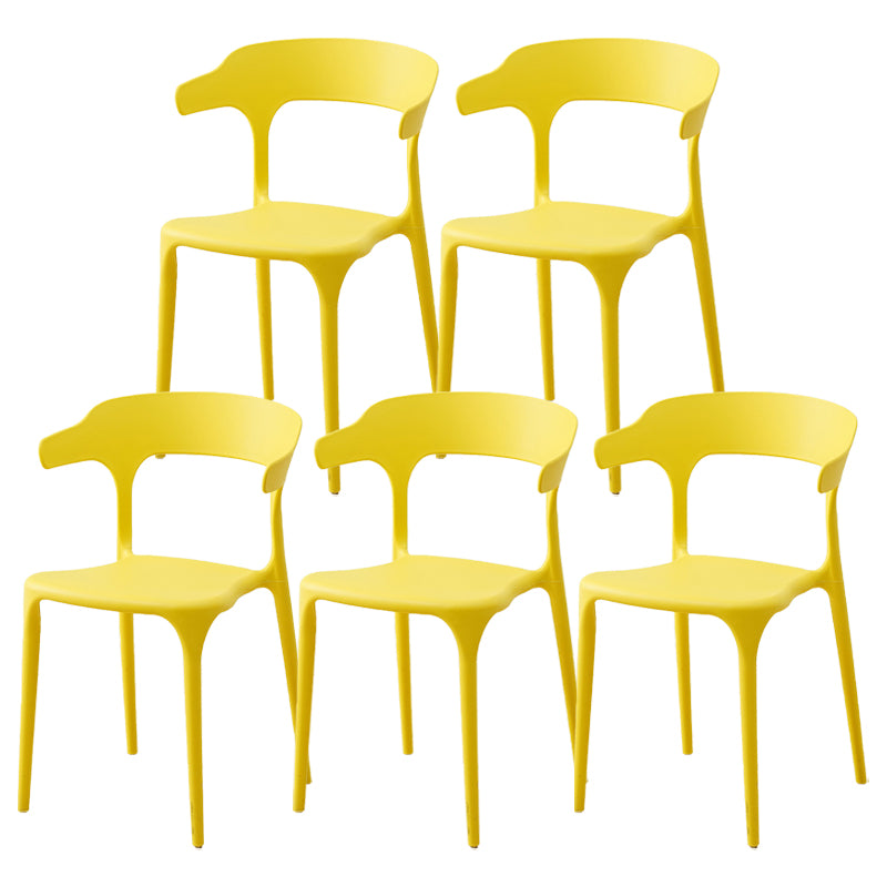 Contemporary Plastic Home Dining Side Chair Open Back Stacking Side Chair