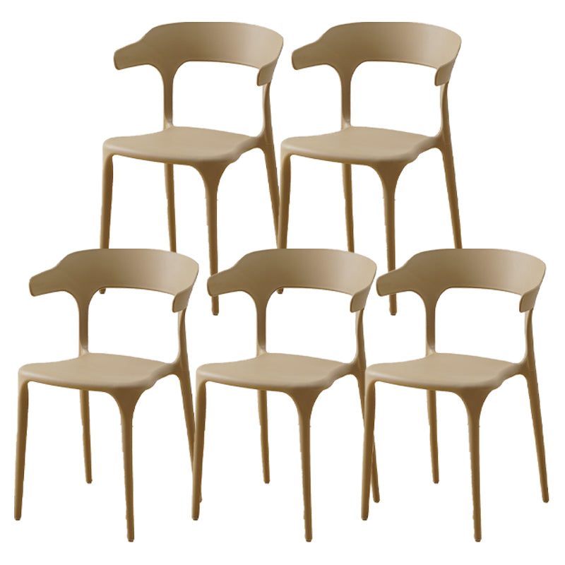 Contemporary Plastic Home Dining Side Chair Open Back Stacking Side Chair